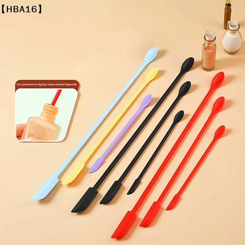 〔HBA16〕Zestaw 3 sztuk mini szpatułek silikonowych do butelek kosmetycznych, dwustronne szpatułki do pieczenia, dwufunkcyjne szpatułki do dżemu, głębokie szpatułki do butelek, zestaw łyżek
