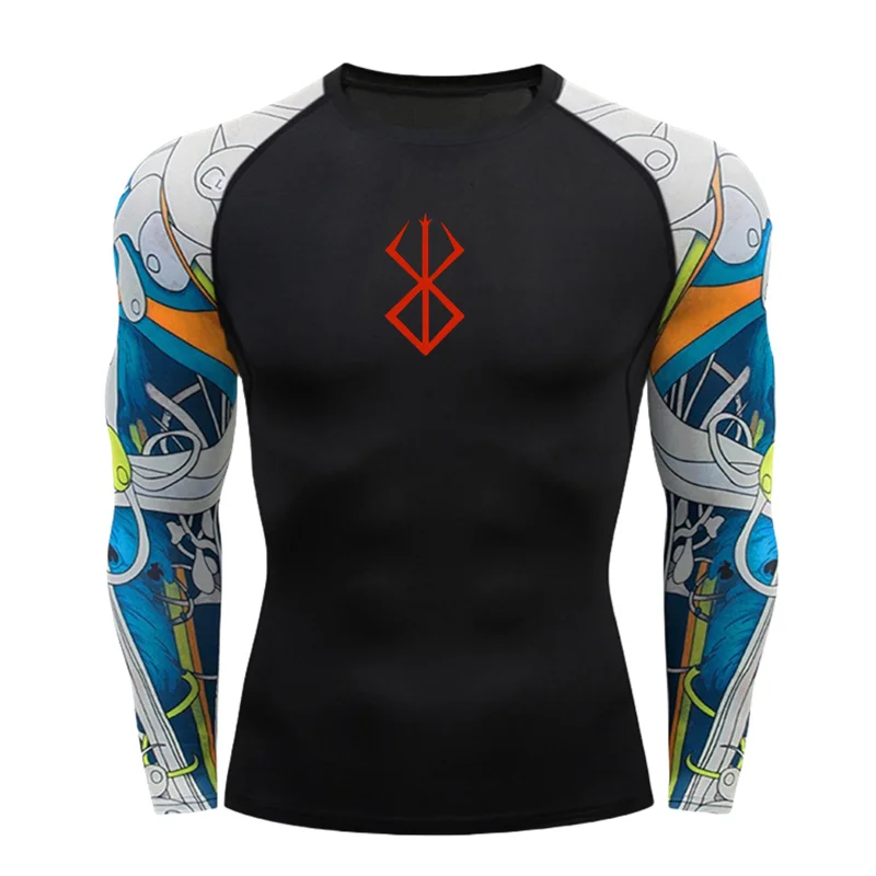 Compression Shirts for Men Long Sleeve Comics Spider Cosplay T-Shirt Superhero Top Elastic Fitness Sportwear Halloween Clothes