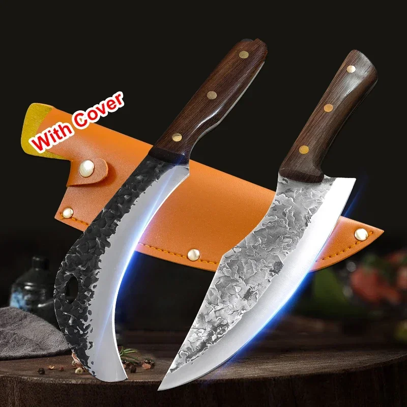 Stainless Steel Fruit Knife Banana Durian Open Knife Hand Forged Blade Boning Butcher Knife Chef Cooking Cutter Kitchen Knives