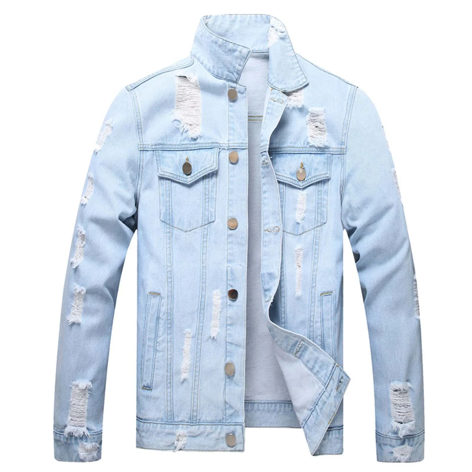 Down Sweaters Mens Spring And Fashion Leisure Solid Color Lapel Denim Jcket Coat Top Blouse Features: Casacos Masculinos
