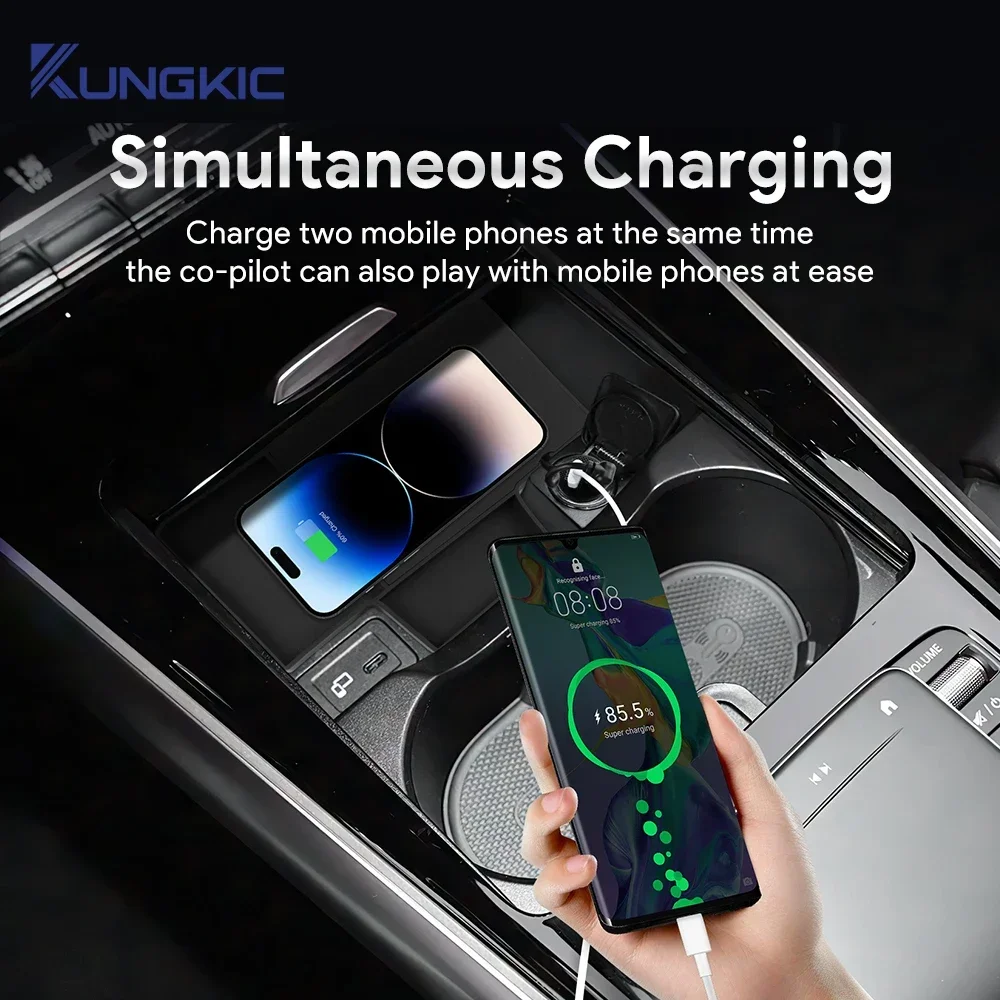 Car Wireless Charging Holder Mobile For Mercedes-Benz CLA GLA GLB EQA EQB 2020 2021 2022 2023 2024 2025 Phone Charger Board
