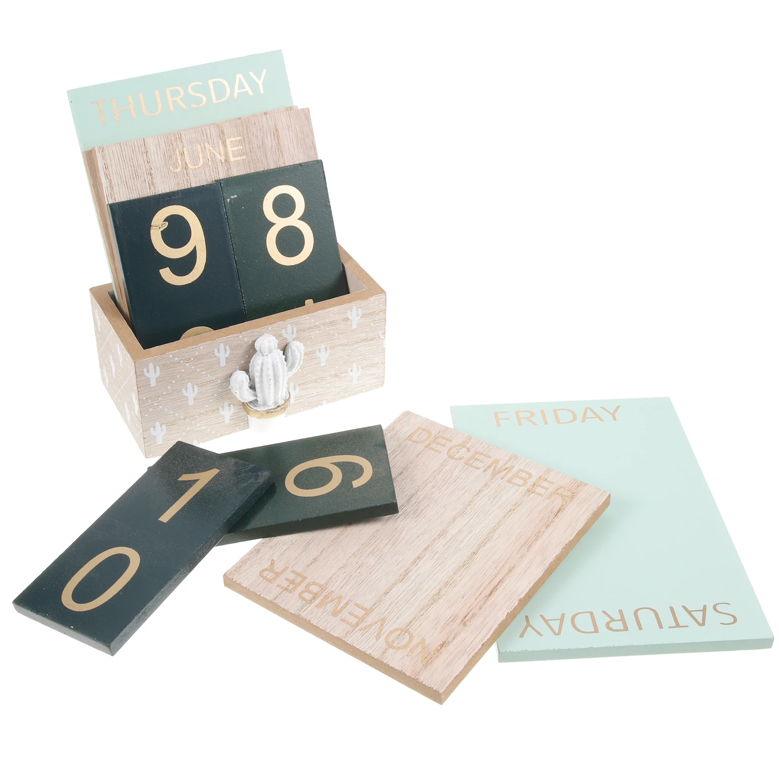 

Calendar Desk Desktop Block Office Planner Organizer Aesthetic Perpetual Tabletop Wood Creative