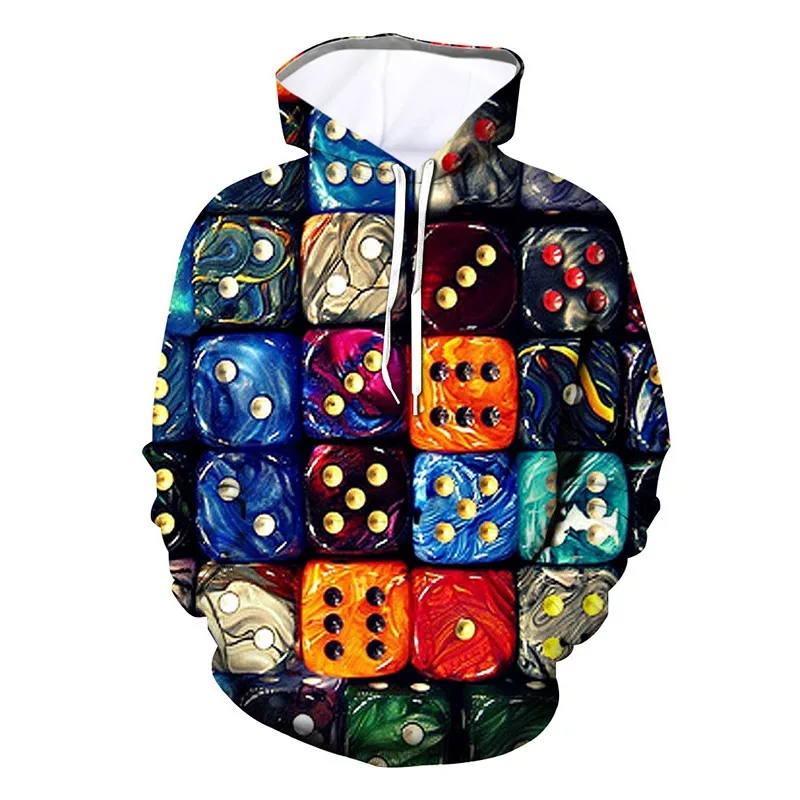 

Krisnanas Hip Hop Hoodies for Woman 2025 Colorful Cap Dice Printed Long Sleeve Casual Loose Fit Sweatshirts Woman Clothing 51678
