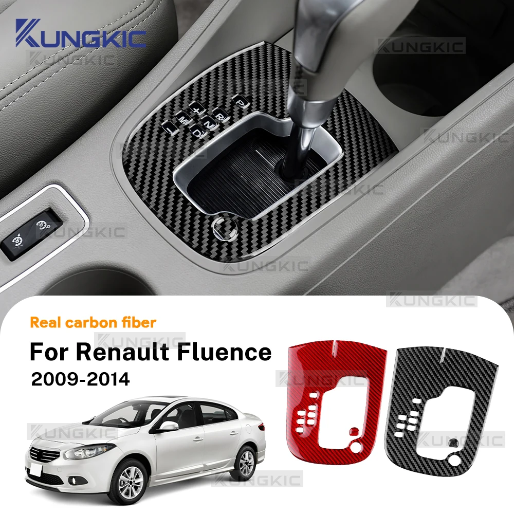 

For Renault Fluence 2009 2010 2011 2012 2013 2014 Real Soft Carbon Fiber Sticker LHD Automatic Car Gear Shift Panel Trim Panel