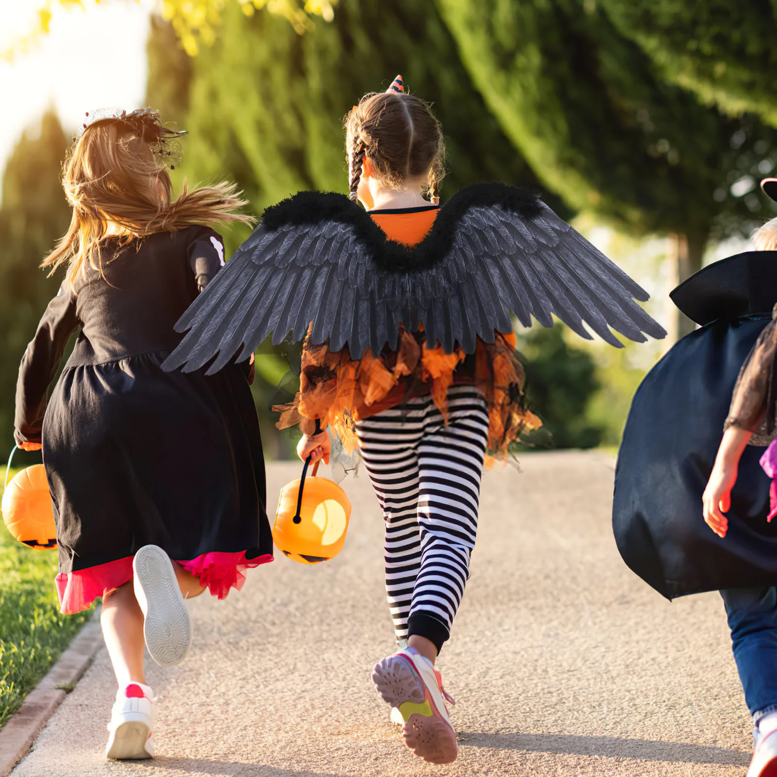 

1pc Large Angel Wing Costume Prop For Halloween Christmas Cosplay Party Performance Backside Wing Light Easy Storage
