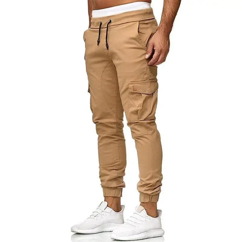 1 PC Foreign Trade Men's Fashion Leather Tie Belt Slim Fit Casual Trousers Mens Pants  Cargo Pants Men