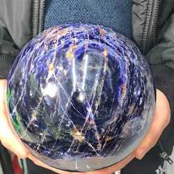 Natural Old Mineral Blue Sodalite Crystal Sphere, Energy Sphere, Reiki Healing, Meditation, Divination, Room, Office,