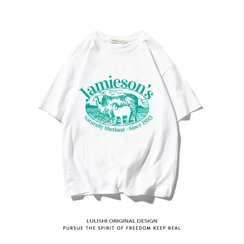 

Trendy Oversize ort Sve Women's T-irt Loose Fit Korean Sle Summer Vintage f Sve Top Creative Text Pattern