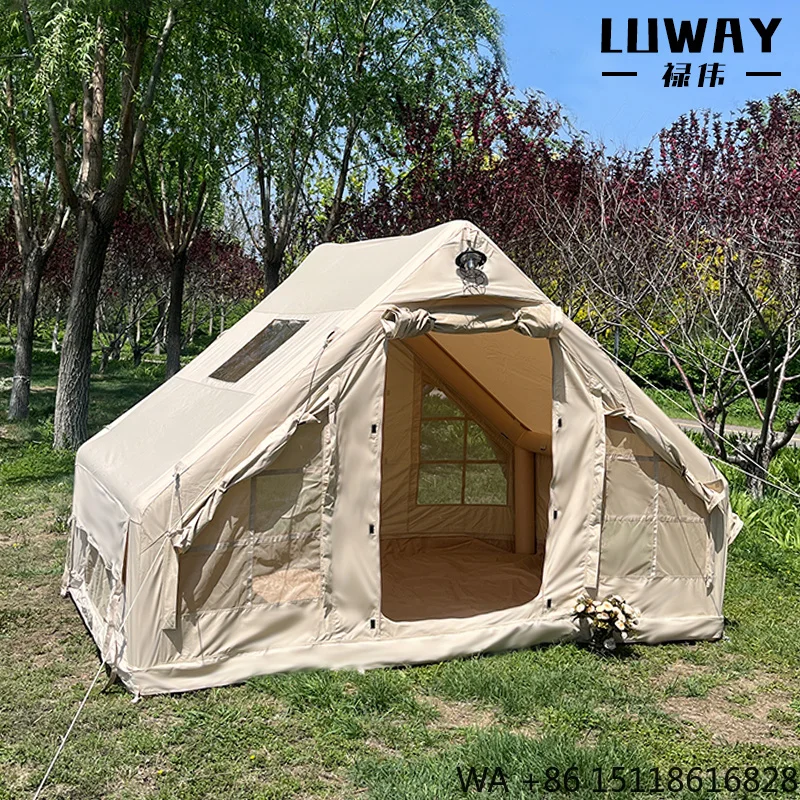 Luxury Automatic Outdoor Camping Tent Inflatable and Waterproof with Oxford Canvas PVC Cotton Fabrics Tente Camping