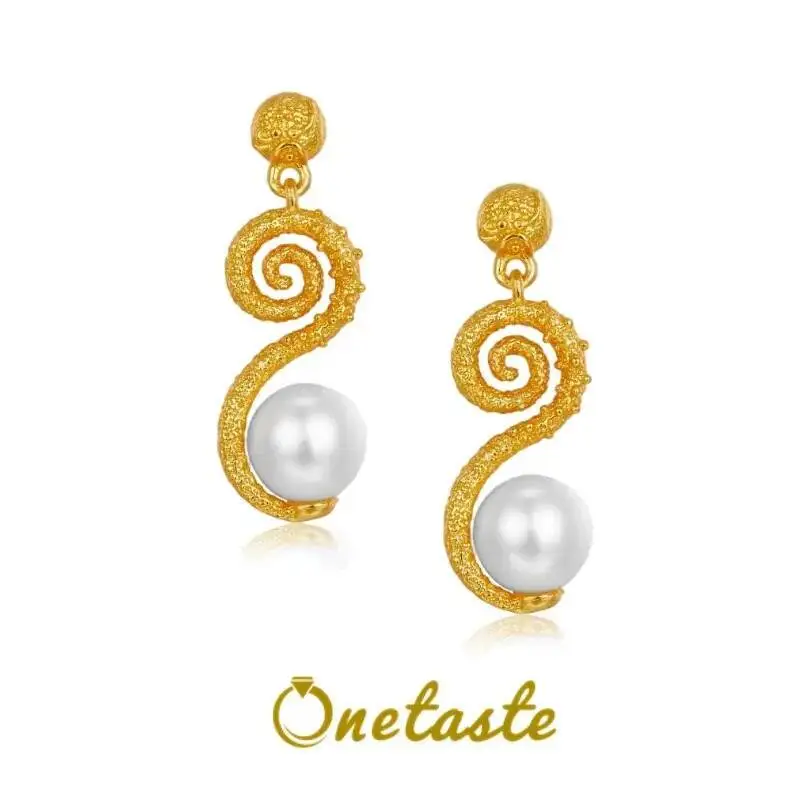 

Natural Pearl Bead 925 Sterling Silver S Curve Drop Dangle Earrings Women Fine Jewelry 18K Gold Delicate Trendy Earring Her Gift