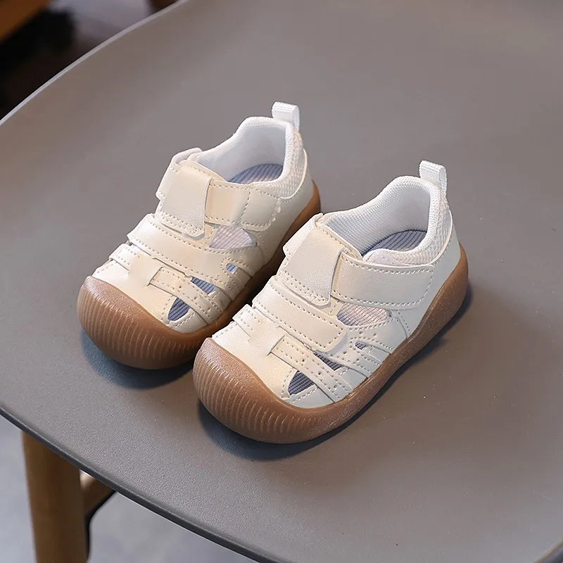 

Baby Sandal Hollowed-out Toes Capped Kids Walking Shoes Non-slip Soft Sole 2025 Summer Brand New Toddler Casual Shoes Size 15-19