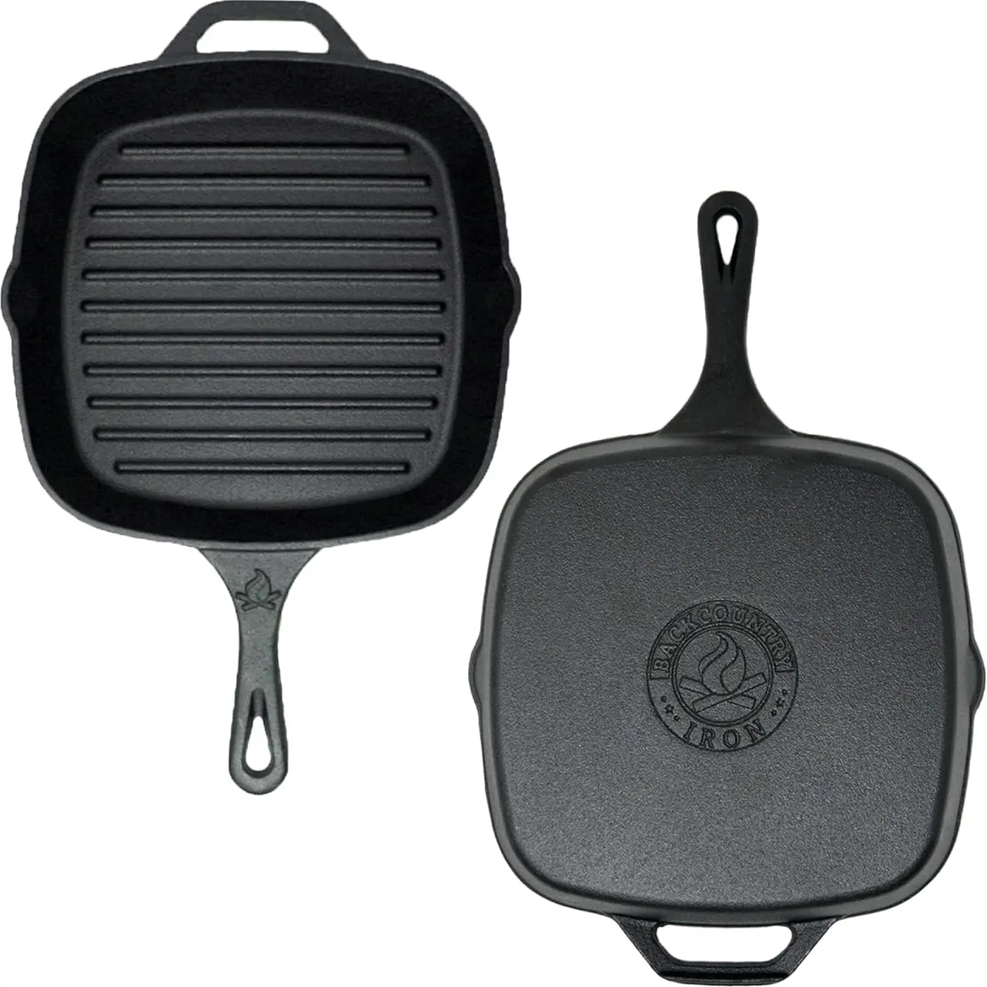 Ferro fundido quadrado Grill Pan, grande pré-temperado, 12"