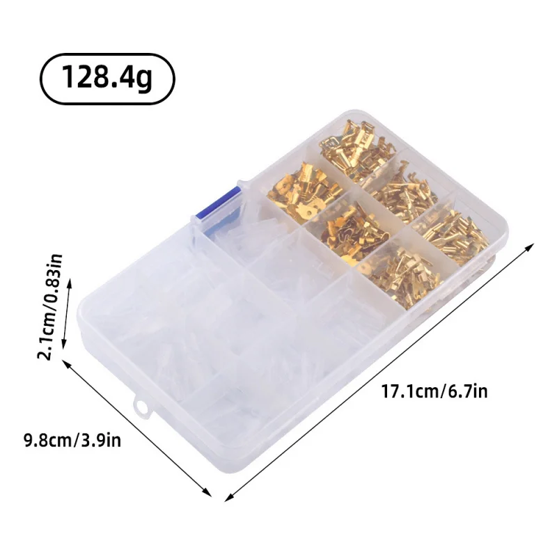 270PCS  Iron Gold/Silver Cold Pressed Hook Switch Inserts 2.8/4.8/6.3mmTerminal Connector