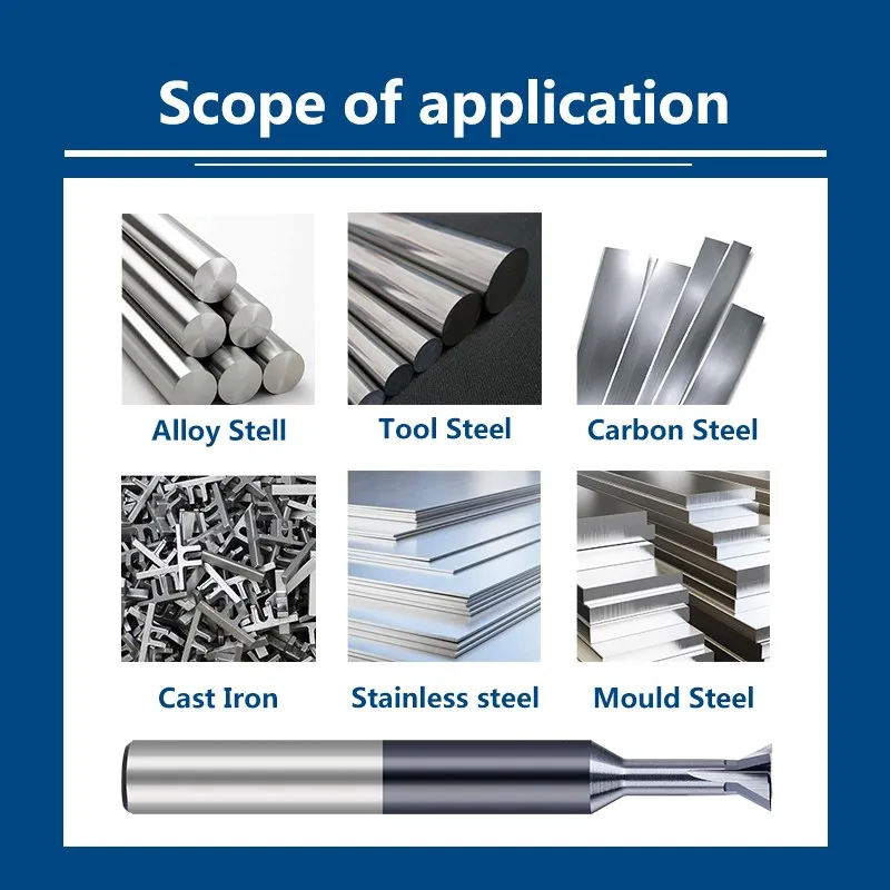 Dovetail Milling Cutter 45/60 Degrees T Slotting Milling Bit 1.5-16mm Carbide End Mill Metal Machining Milling Tool