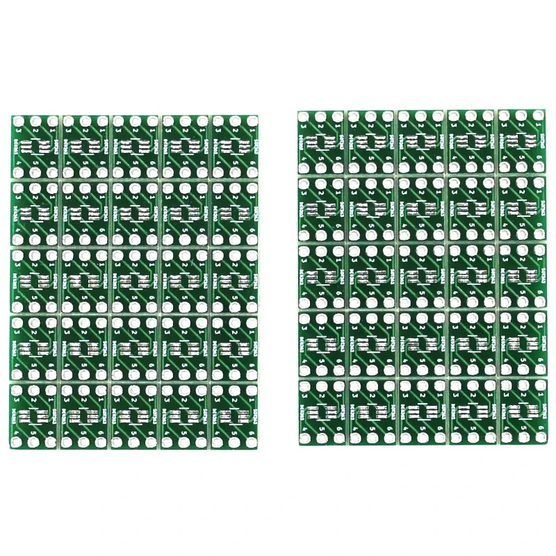50pcs Double Sided 6 Pin SOT23-6/SC70-6(SOT363) to DIP Breakout Board SOT23-5 SC70-5