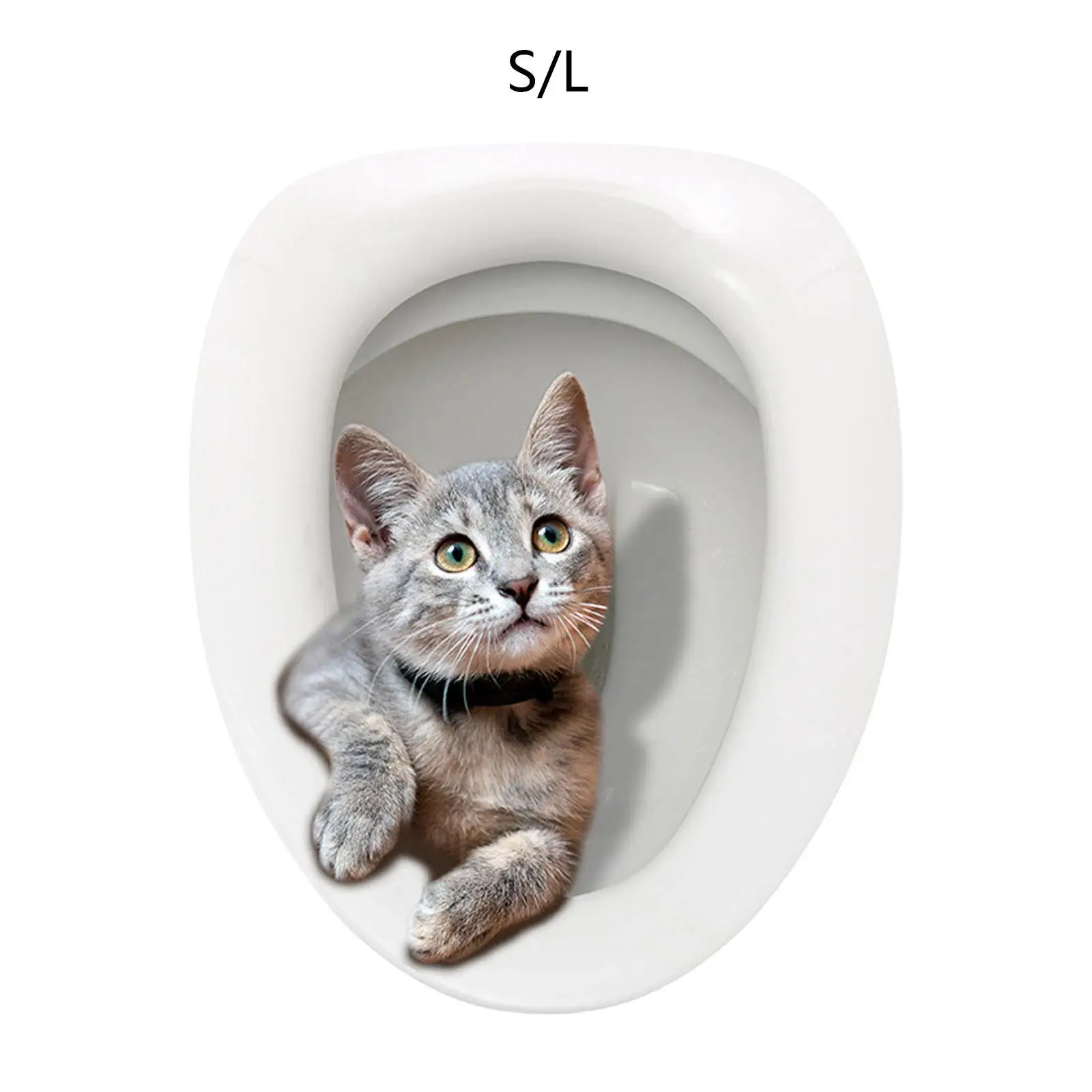 Cat Toilet Seat Cover Stickers Decals Funny Cute Animal Expression Stickers Cartoon Toilet Seat Lid Sticker for Restroom Decor