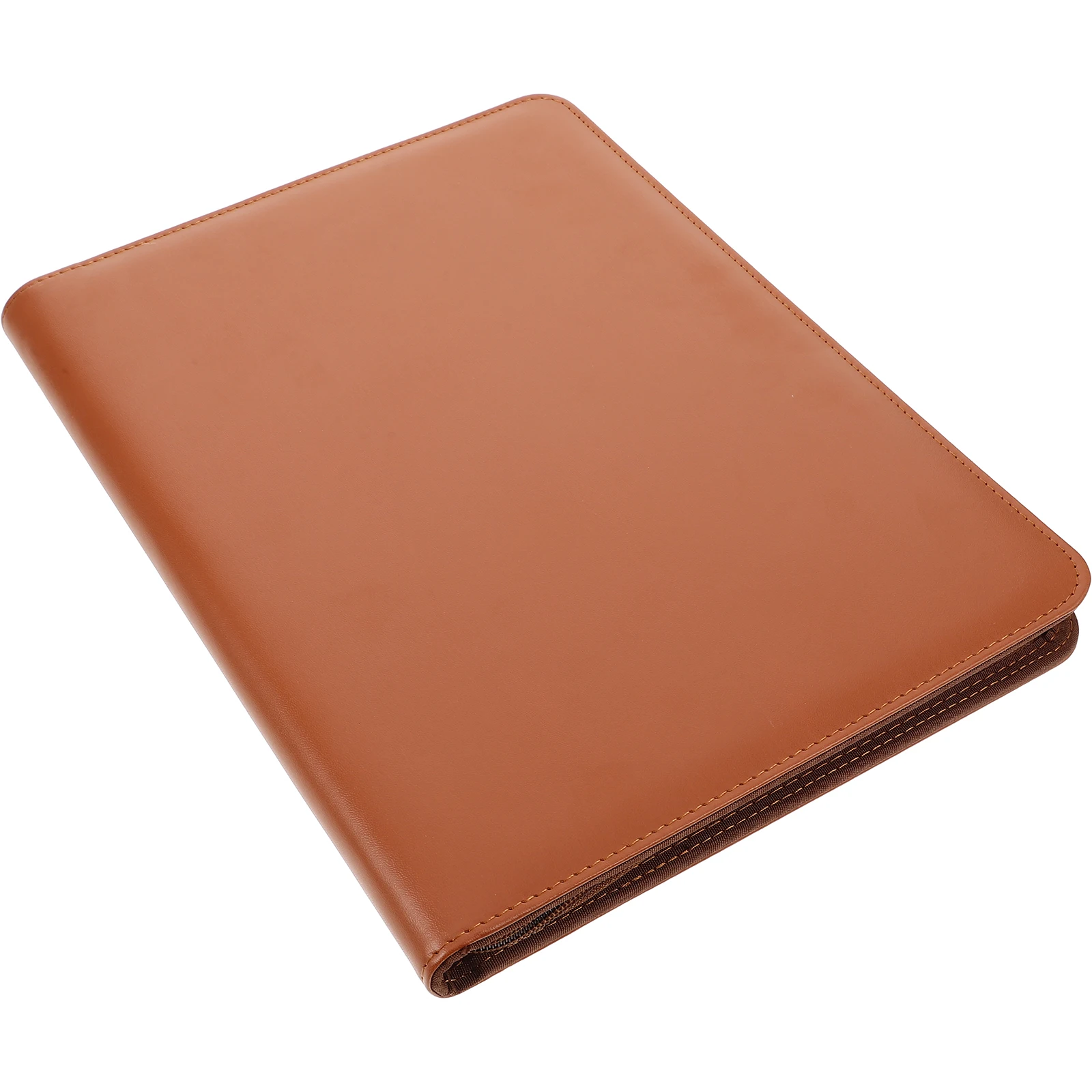

Document ganizer Binder Zipper Pouch Business Card Bag Notebook Brown Portfolio Work Multifunctional Waterproof Material