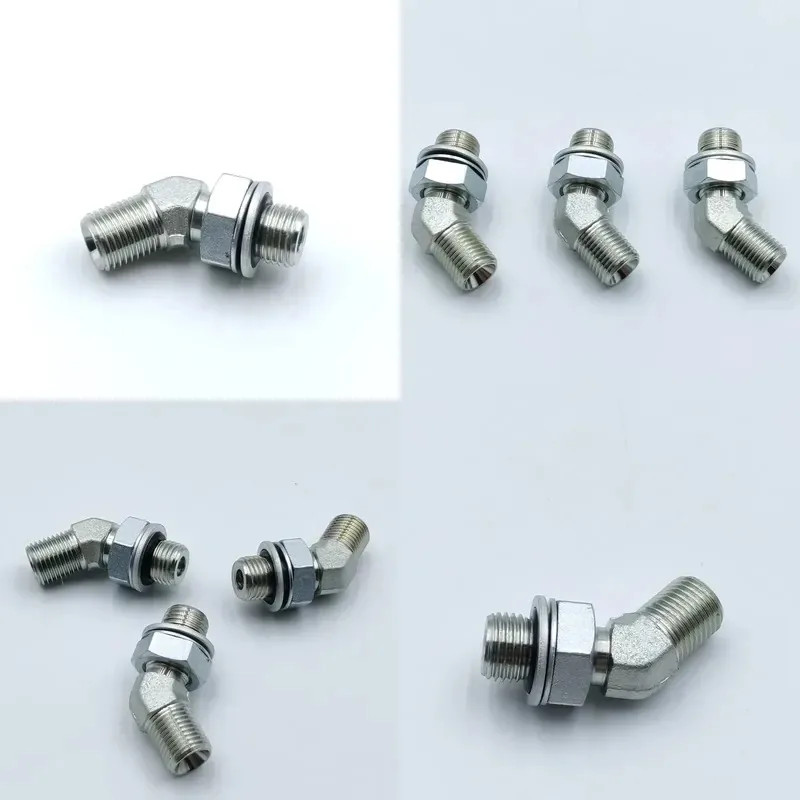 1/4" - 1/4" Connector 45° RO Hot Glue Machine Joint 115129 Adapter with External Thread and Nut