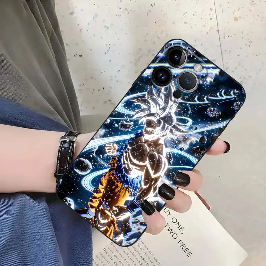 

Black Soft Shell Case for iPhone 13 Pro 16e 8 Plus 14 11 12 Mini 7 6s SE 15 XS X 16Pro Max XR Dragon Ball Cool Son Goku