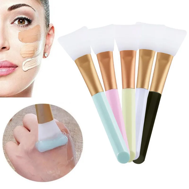1-3 uds cepillo de máscara de silicona de Color aplicador de barro Facial Flexible loción corporal crema mezcla cosméticos maquillaje DIY herramientas de belleza