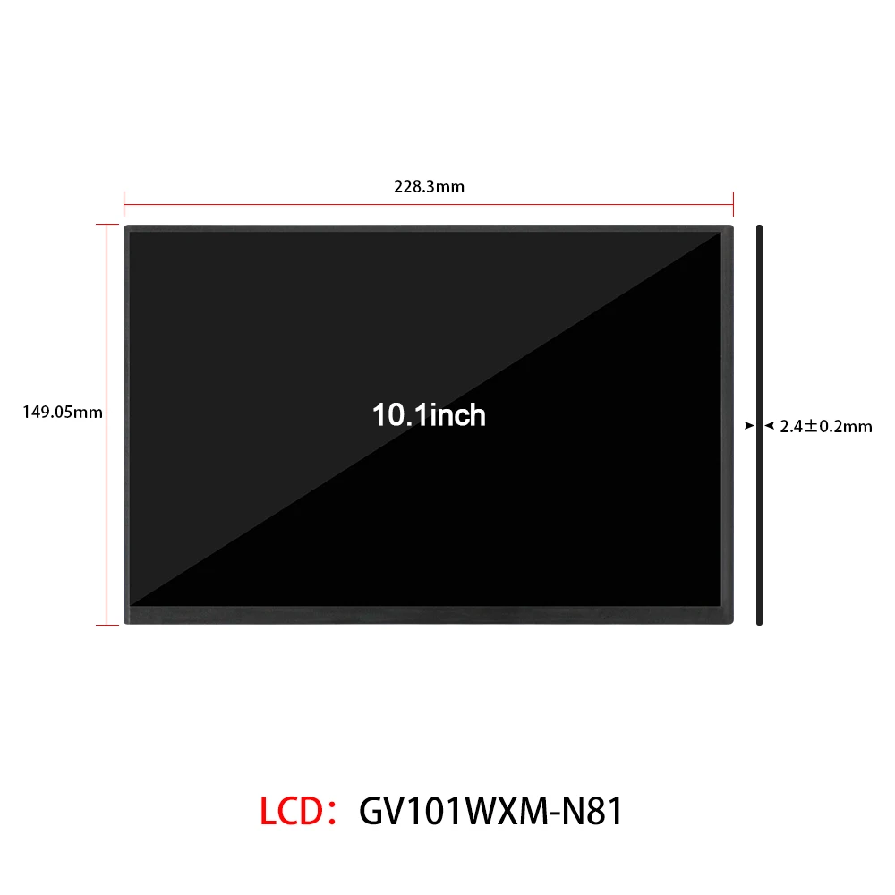 BOE 10.1 Inch LCD Display Screen GV101WXM-N81 HD Digital IPS LCM LED Resolution 1280×800 Hard Coating PC Display