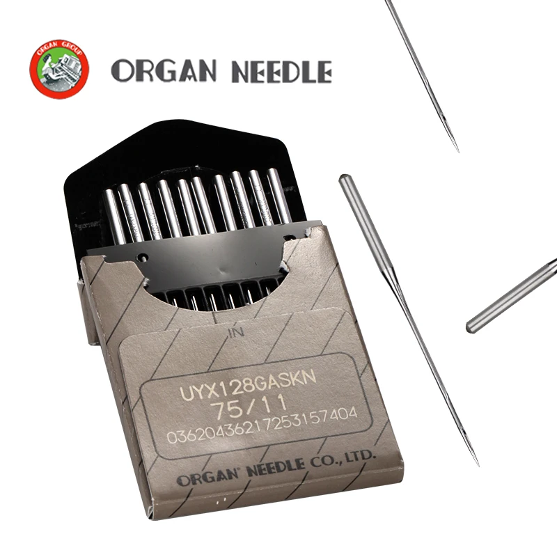 UY128GASKN round head organ machine needle anti-glare hole drawing knitting three-needle five-line interlock sewing machine