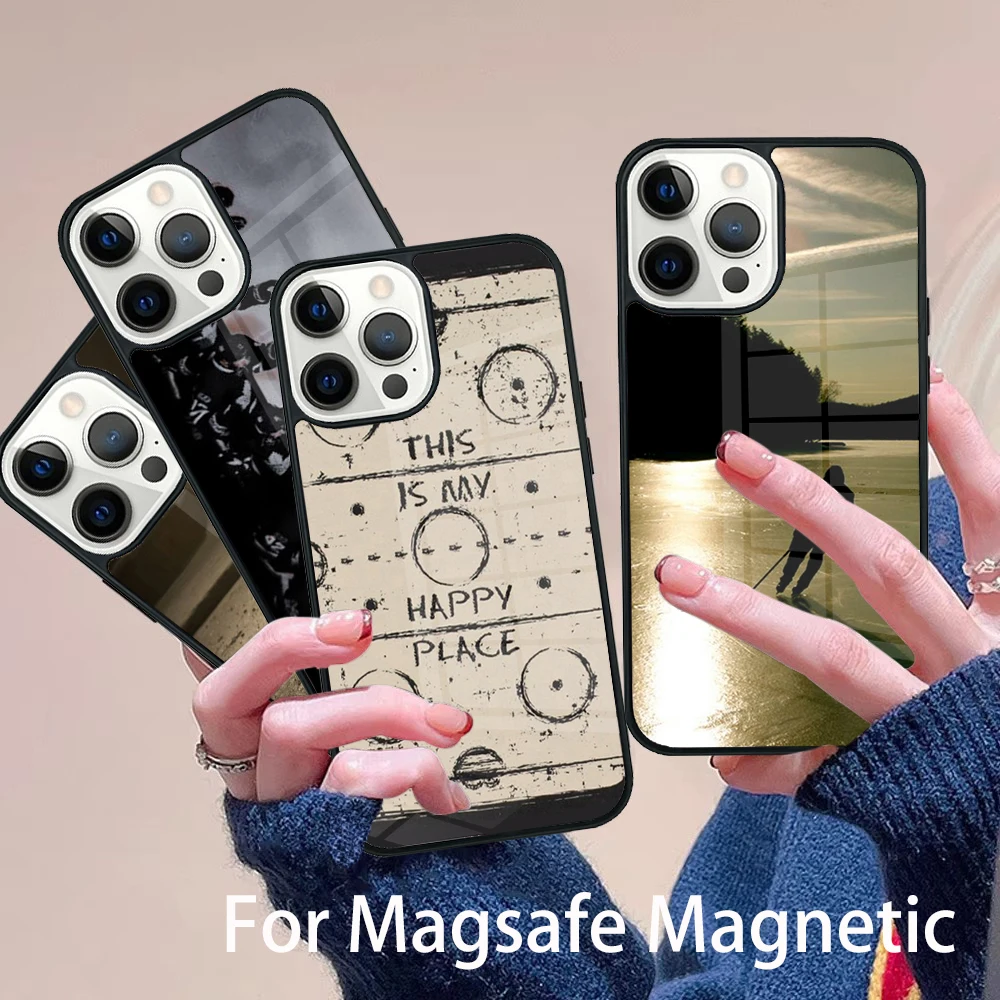 

Hockey Is Life Phone Case Magesafe Magnetic Wireless Charge Cover For IPhone 16 11 12 13 14 15 Pro Max Plus Mini