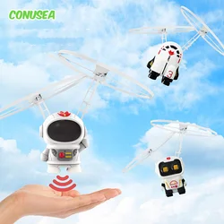 Flying Robot UFO luminous Spaceman Plane Aircraft Dron Machine indoor Outdoor Games Toys for children Boys Girls Birthday Gifts