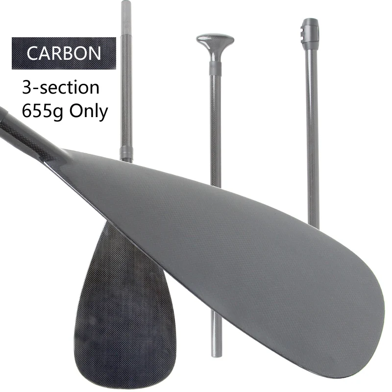 

3 section 620g CARBON PRO paddle for SUP stand up paddle surf board adjustable extendable180-220cm oar T handle