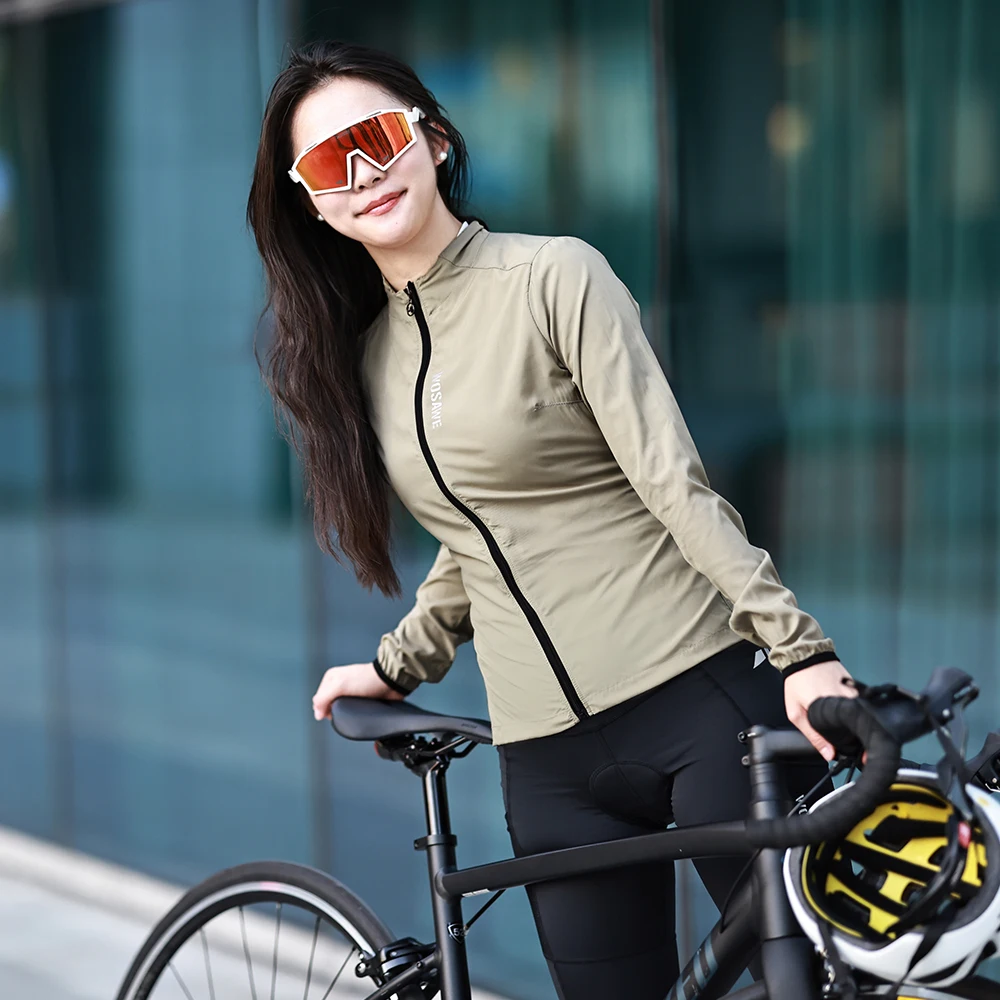 WOSAWE Women Cycling Clothing Female Bicycle Jacket Pants Suit Reflective Long Sleeve Windbreaker Mtb Road Bike Wind Coat Jersey