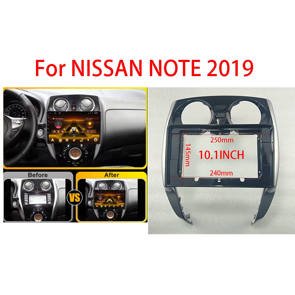 7/9/10.1inch Car Radio Fascias Android GPS MP5 Stereo Player 2 Din Head Unit Panel Dash Frame For NISSAN NOTE 2019