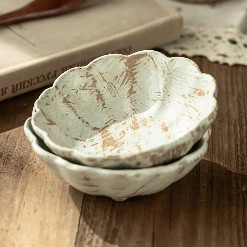 

Винтажная керамическая тарелка для соуса ручной работы, креативная тарелка с ручной росписью для домашней кухни