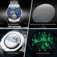 OLEVS-Montre-bracelet mécanique étanche pour homme, modules de volant d'inertie, montre automatique Seton, ciel étoilé Shoous, montre d'affaires 5