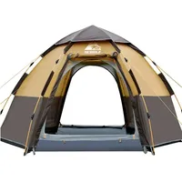 Hewolf outdoor hexagonal four season 3 8 people multi-person automatic rainproof tent camping wild camping family leisure tent