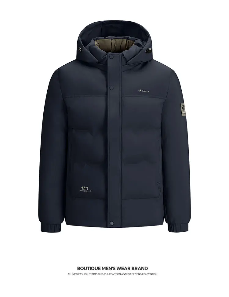 High Quality Thick Winter Men Parkas Slim Business Cold Resistant Versatile Men Casual Parkas Thick Detachable Hood Warm Coat