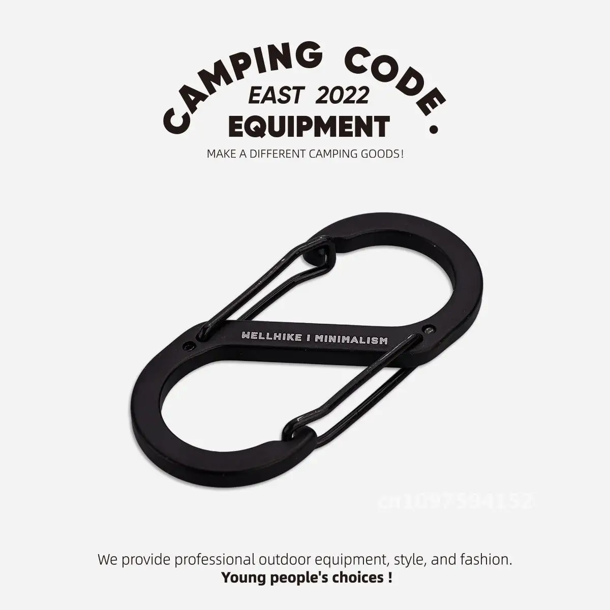 

S-shaped aluminum alloy climbing buckle with 8-shaped buckle, multifunctional two-way steel wire buckle, outdoor camping safety
