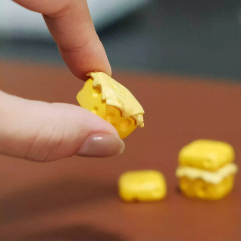 Cheeseburger Keycaps ABS Resin Cute Magnetic Yellow Cheese Keycaps for Mechanical Keyboard Custom Personalized Cuisine Key Caps