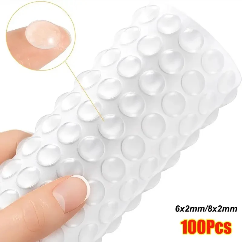 Almohadillas Redondas Transparentes Autoadhesivas de Silicona, Amortiguadores de Sonido para Puertas de Armario, Topes de Goma Silenciosos para Muebles