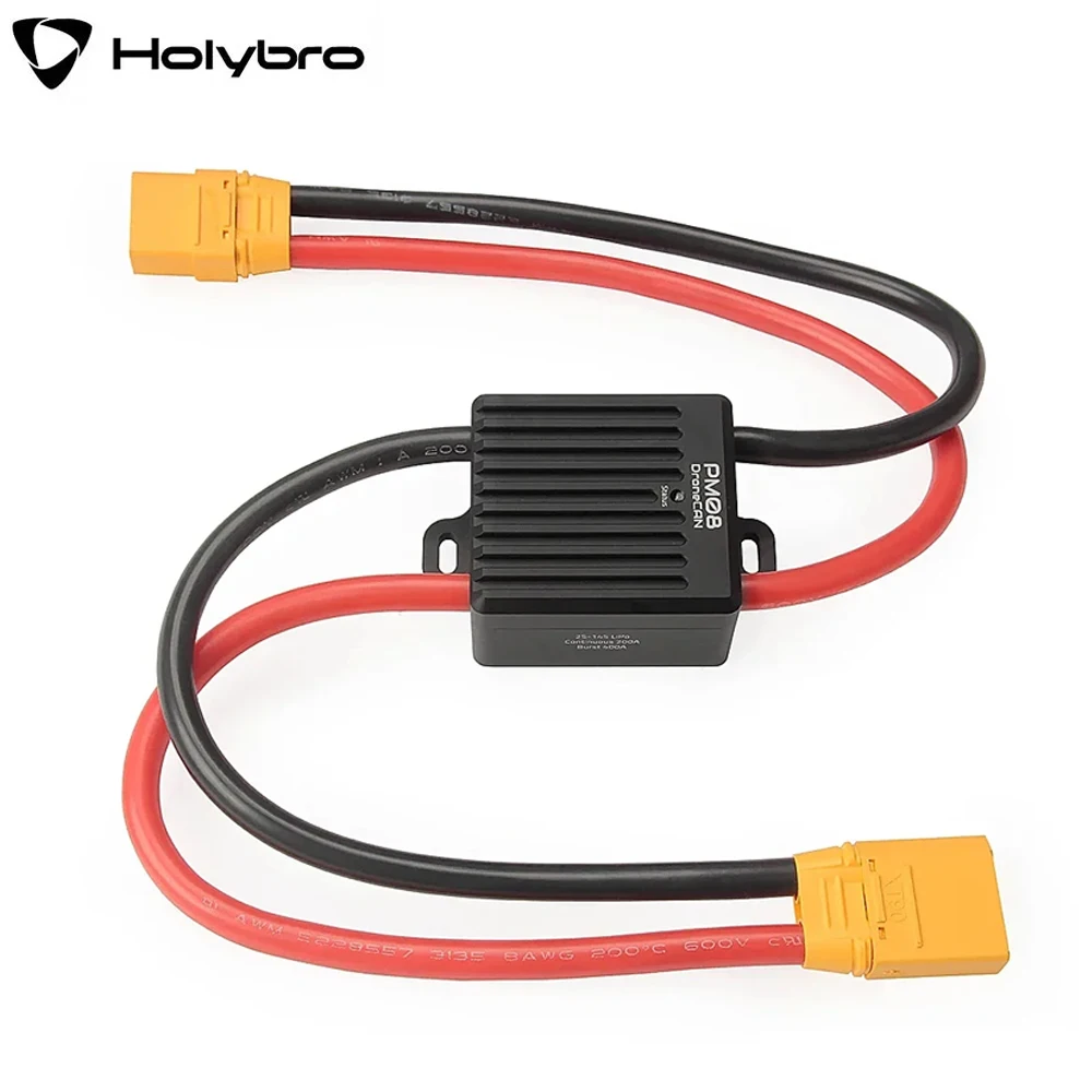 

Holybro DroneCAN PM08-CAN Power Module 2-14S 200A Dual Step Down UBEC Output With 2x Independent 5V Out For RC FPV Drone Parts
