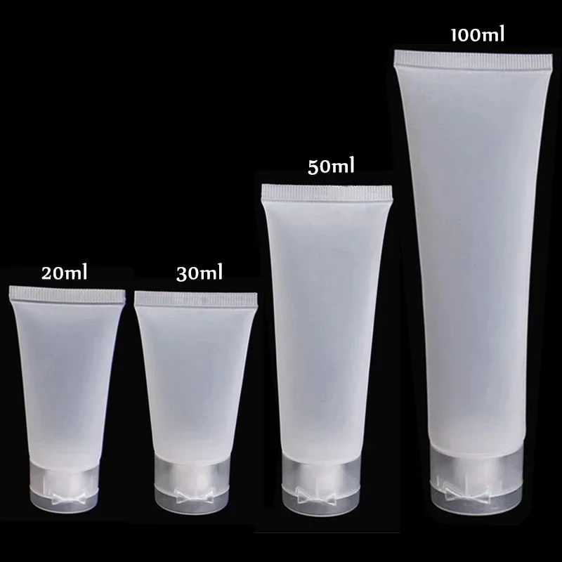 20/30/50/100ml Travel Size Empty Matte Clear Tube Cosmetic Cream Lotion Shampoo Bath Squeeze Lotion Containers Refillable Bottle