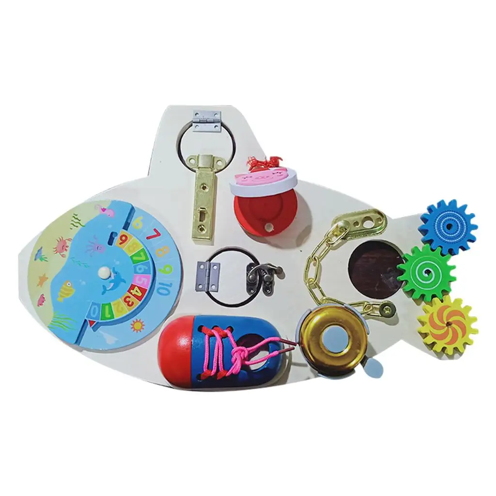 Toddler Wooden Sensory Board Montessori Toy for 3 Year Old Basic Skill Learning Game