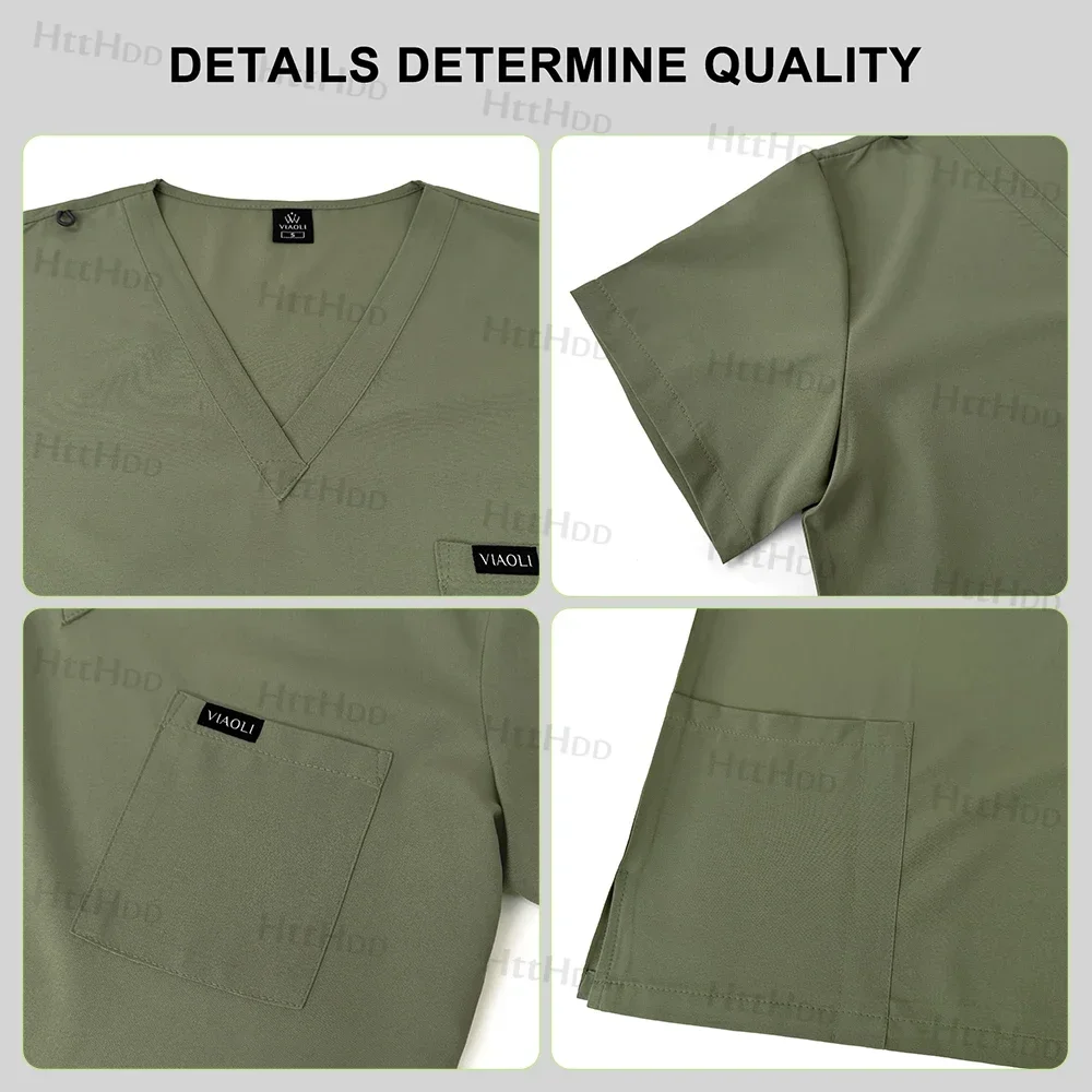 Doctor Nurse Uniformes Médicos para Homens e Mulheres, Camisa, Scrubs, Jogger Set, Acessórios Hospitalares, Sala de Cirurgia, Vestidos Cirúrgicos, Homens Workwear, Novo