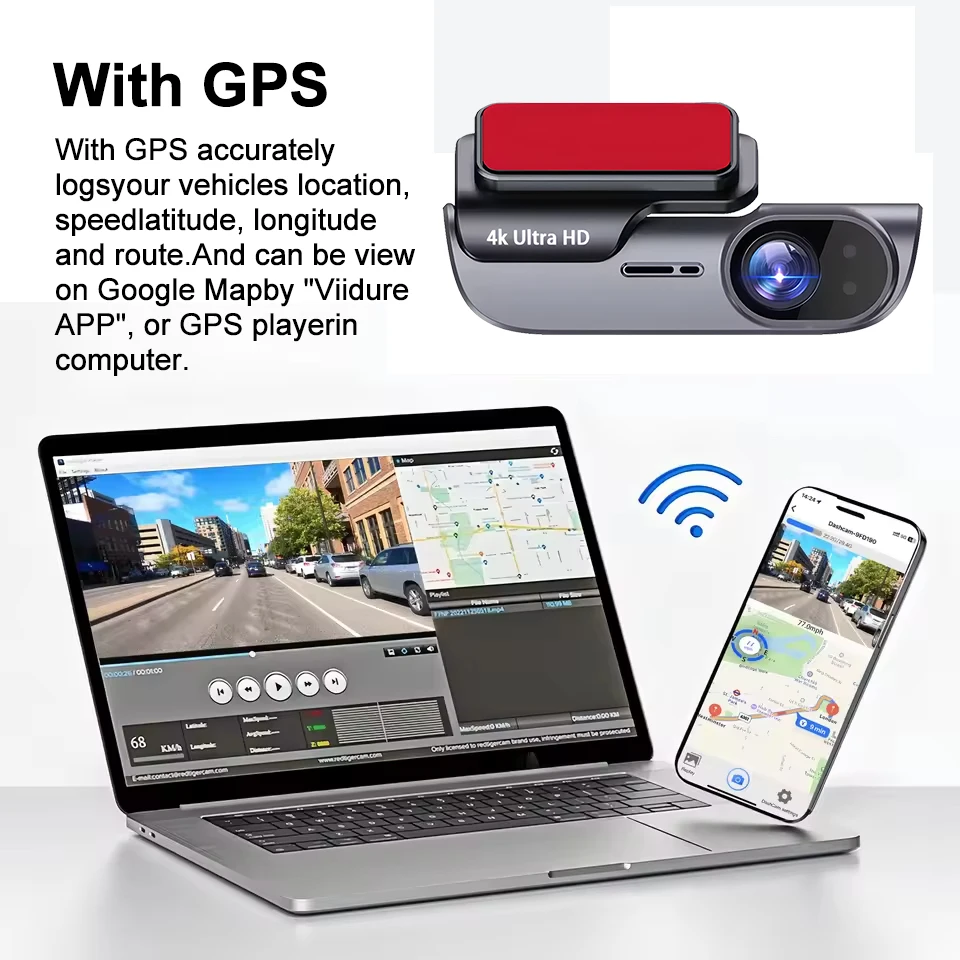 Kocam Dash Cam 4K 3840P Dash Camera for Cars WiFi GPS Car DVR Video Recorder With 24H Parking Monitor WDR Night Vision Black Box - Image 5