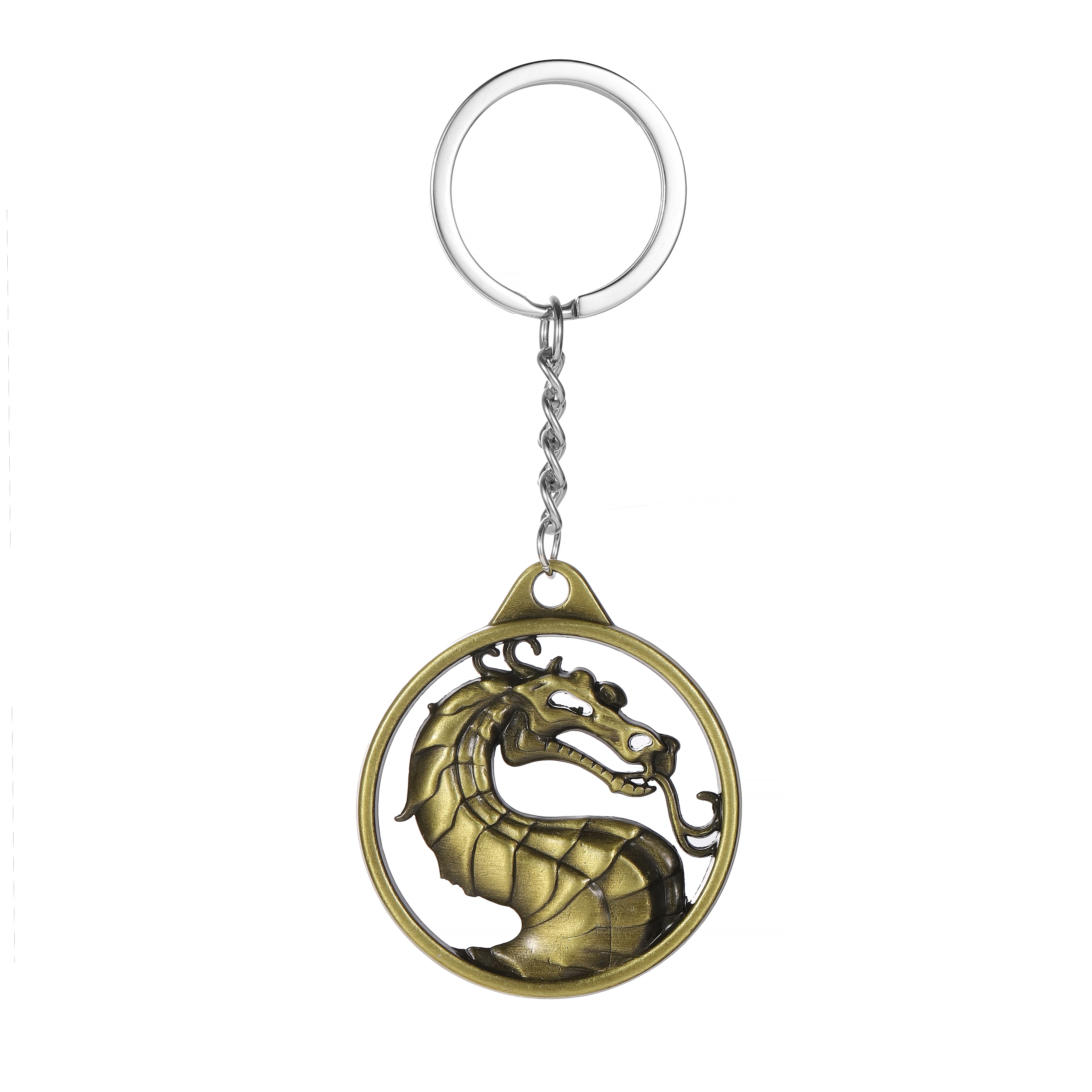Classic Fighting Key Chain Games Mortal Kombat Peripheral Keychain Hip Hop Style Dragon Head Keyring Collection Accessories image 3