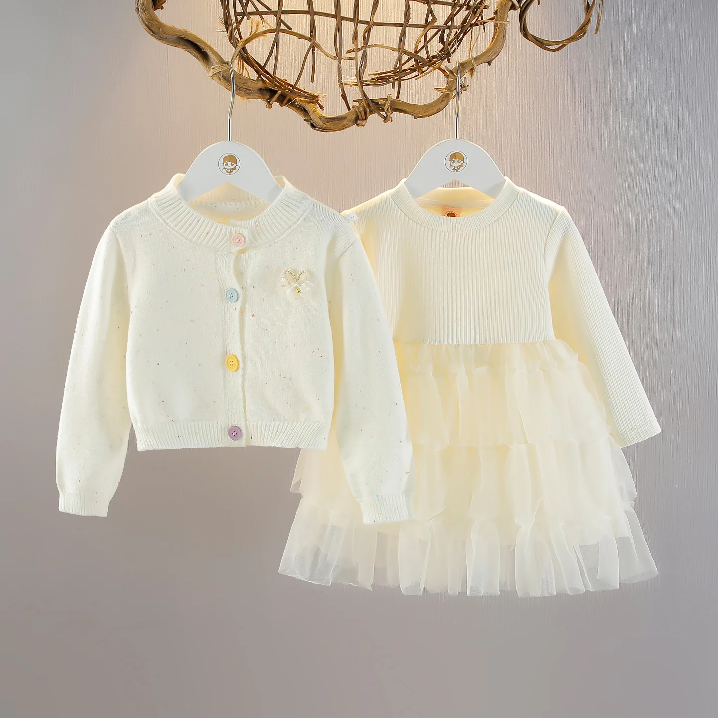 

Children Girls Clothes Set 2025 Autumn Solid Color Toddler Girls Princess Dress Ins Knited Long Sleeves Kids Baby Girls Sweater