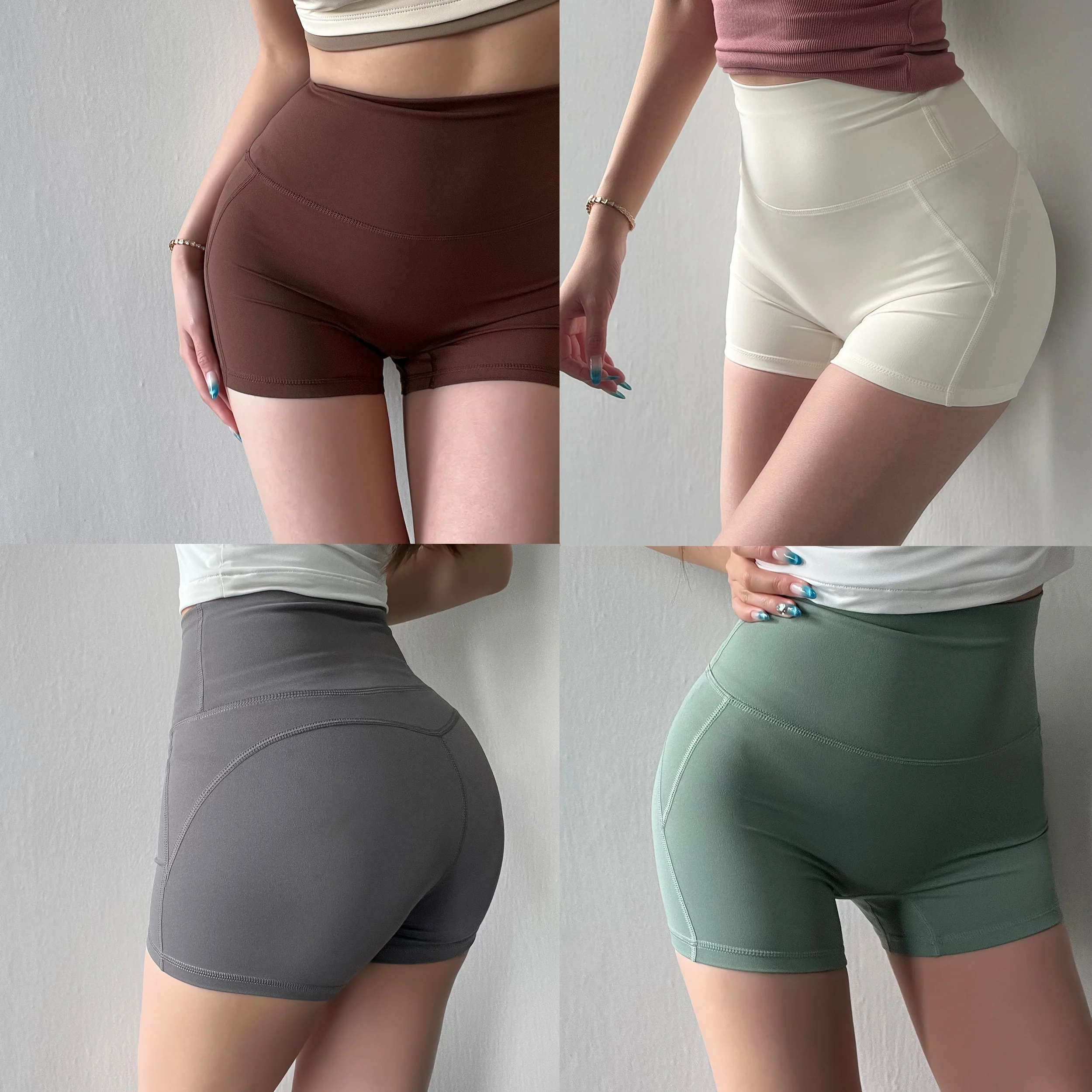 

Женские спортивные шорты Fitn Yoga с высокой талией, облегающие, без подкладки, длиной три четверти, тренд весна-лето