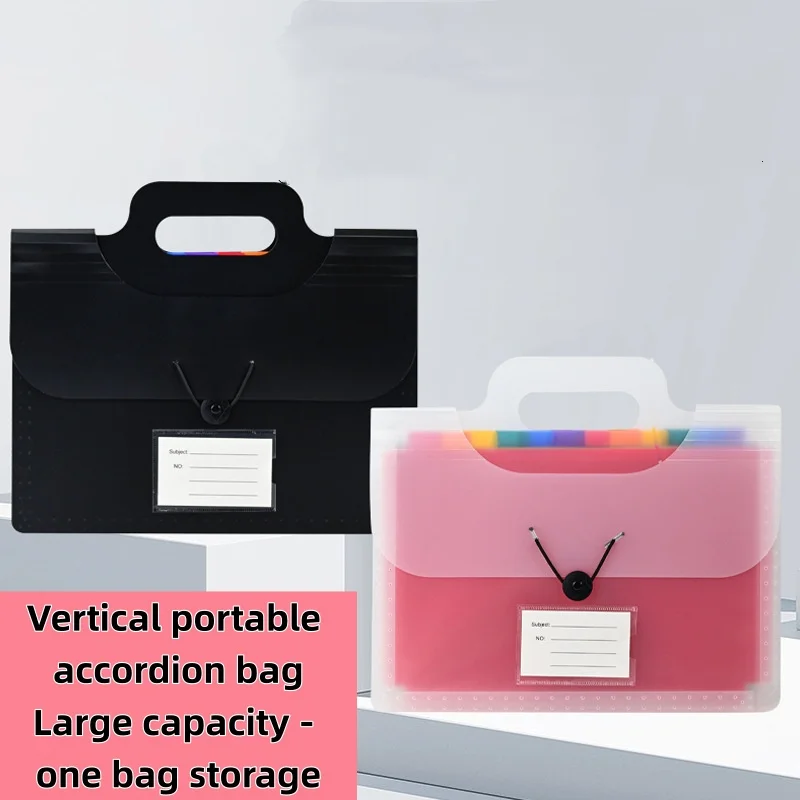 

1 шт., расширяемая папка для брюк с карманами и клапаном, с ручкой, черно-белая портативная папка-гармошка формата А4