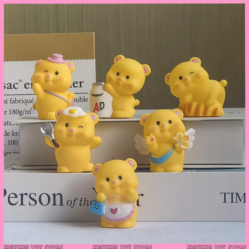

Butter Bear Set Of 6 Kawaii Cake Decoration Ornament Girl'S Best Friend'S Figurine Children'S Toys Car Decoration Ornaments