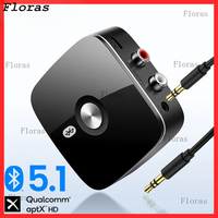 Bluetooth RCA Receiver 5.1 aptX HD 3.5mm Jack Aux Wireless Adapter Music for TV Car 2RCA Bluetooth Audio Receiver aptX