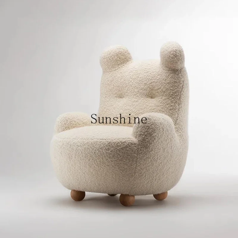 

Single sofa bear cute Nordic living room fabric modern simple leisure chair